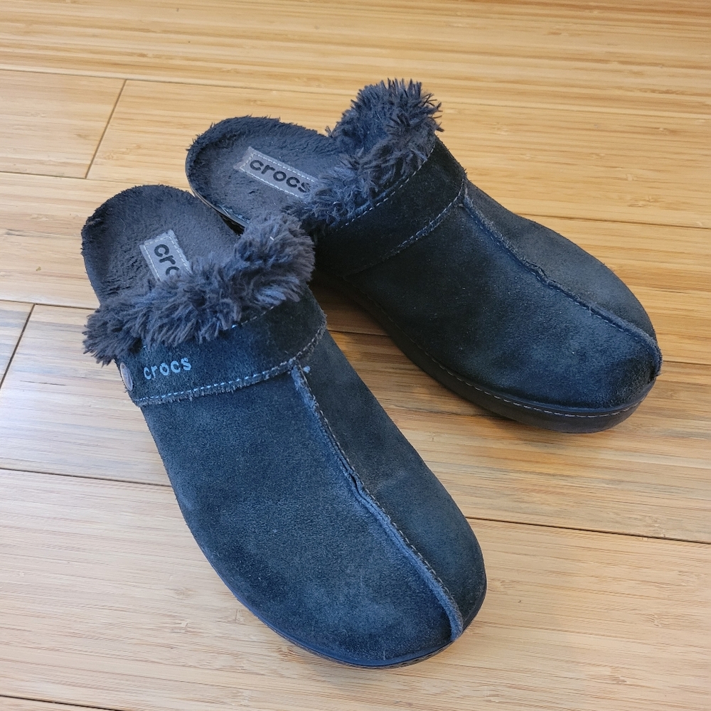 Faux fur lined Croc Mules women's 8
